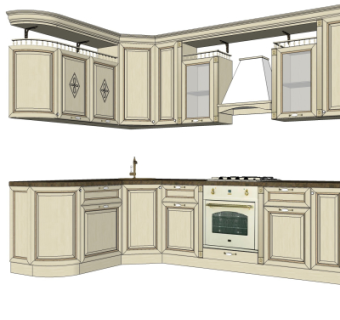 欧式橱柜su模型