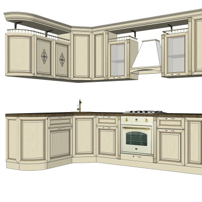 欧式橱柜su模型