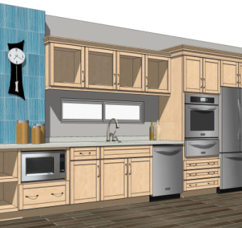 现代橱柜su模型