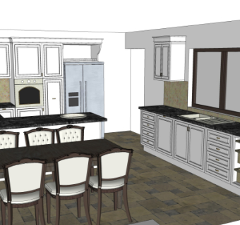 简欧橱柜su模型