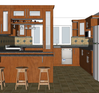 现代橱柜su模型