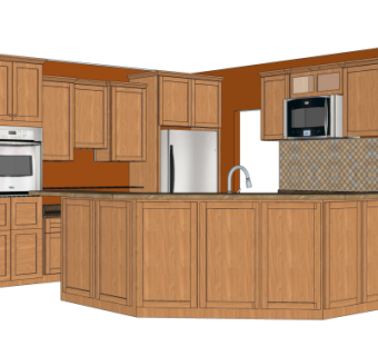 现代橱柜su模型