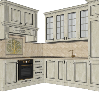 欧式橱柜su模型