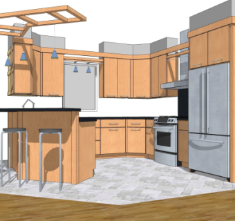 现代橱柜su模型