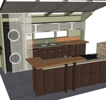 现代橱柜su模型