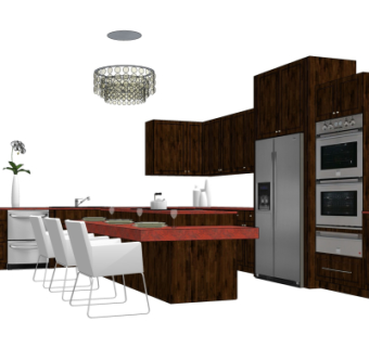 现代橱柜su模型