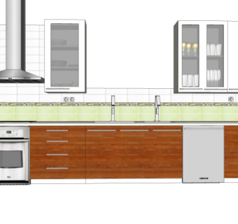 现代橱柜su模型