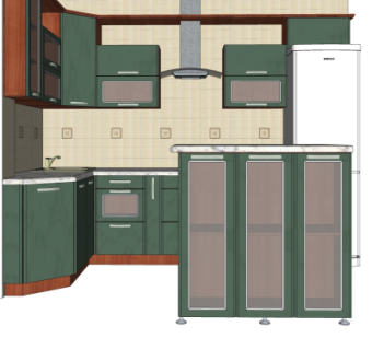 现代橱柜su模型