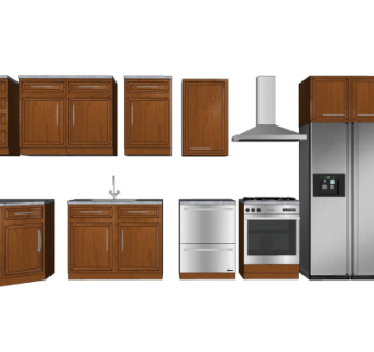 美式橱柜su模型