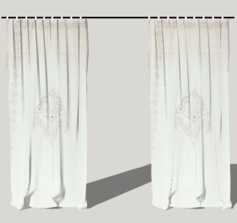 现代窗帘su模型