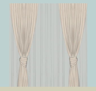 现代窗帘su模型