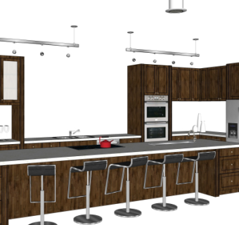 现代橱柜su模型