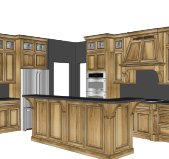 欧式橱柜su模型