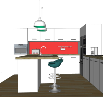 现代橱柜su模型