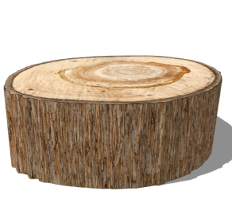 自然风树轮凳子su模型