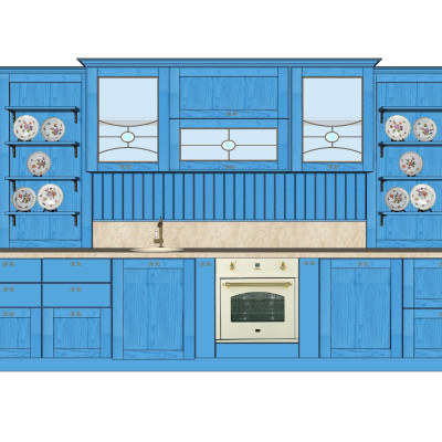 欧式橱柜su模型