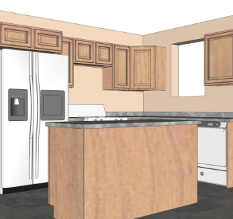 现代橱柜su模型