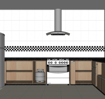 现代橱柜su模型
