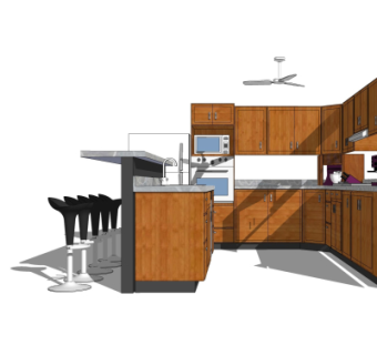 现代橱柜su模型