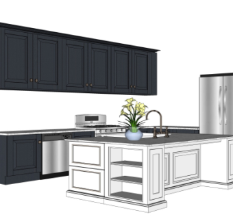 欧式橱柜su模型