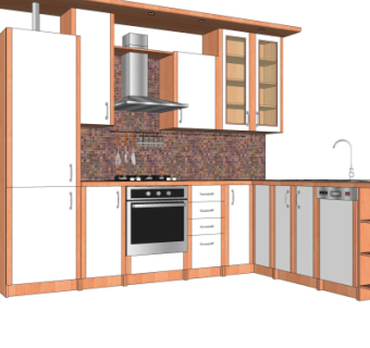 现代橱柜su模型