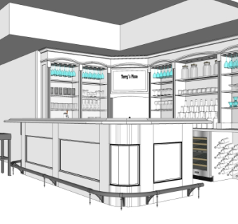 简欧橱柜su模型