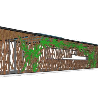 现代廊架su模型
