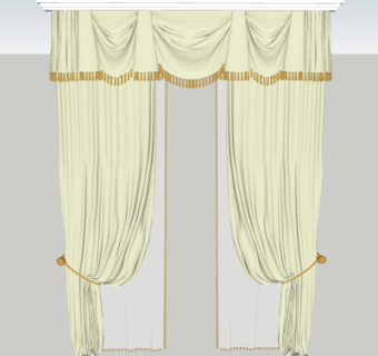 现代窗帘su模型