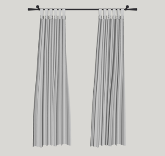 现代窗帘su模型