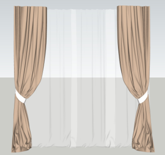 现代窗帘su模型