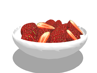现代<em>水果</em>草莓su模型