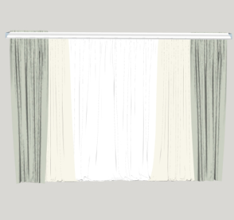 现代窗帘su模型