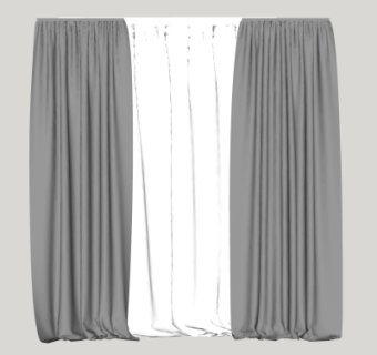 现代窗帘su模型