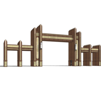 新古典小区门头su模型