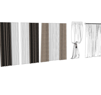 现代窗帘su模型