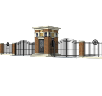 欧式小区门头su模型