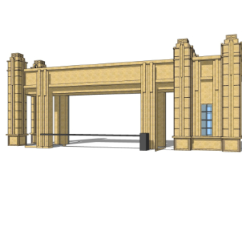 新古典小区门头su模型