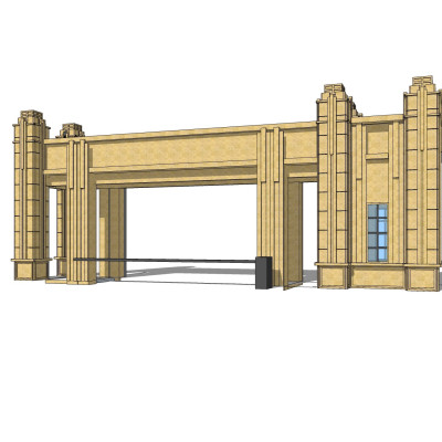 新古典小区门头su模型