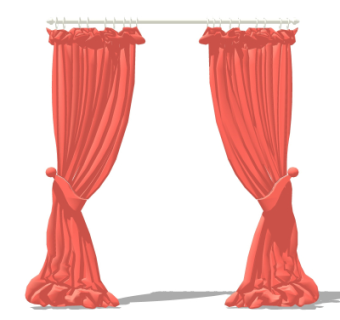 现代窗帘su模型