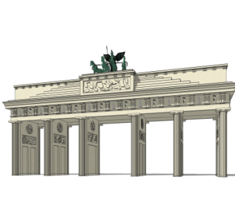 新古典小区门头su模型