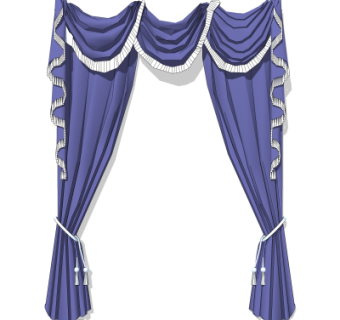 现代窗帘su模型