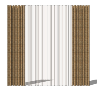 现代窗帘su模型