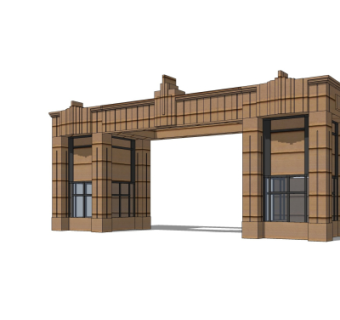新古典小区门头su模型