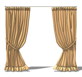 现代窗帘su模型