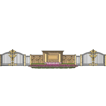 欧式小区门头su模型