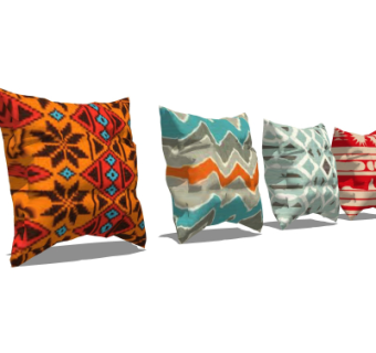 现代布艺抱枕su模型