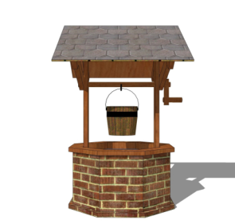 中式水井su模型