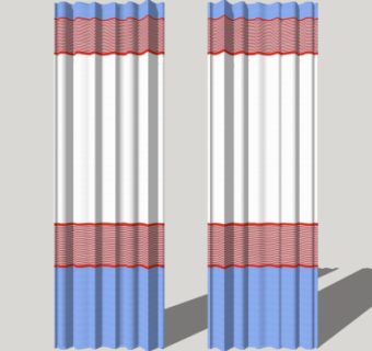 现代窗帘su模型