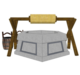 中式水井su模型