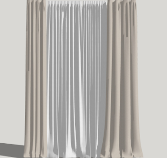 现代窗帘su模型